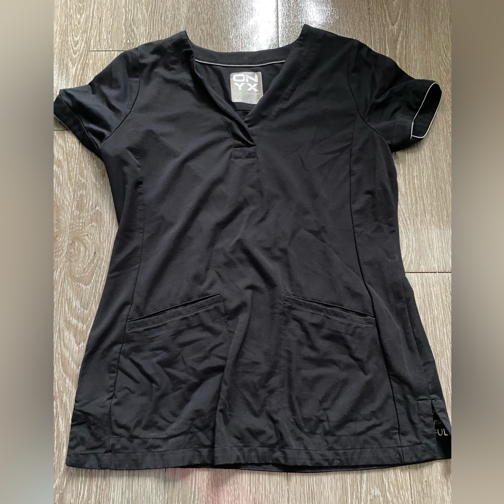 Black healing hands scrub top